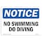 Signmission OSHA Notice, 5" Height, No Swimming No Diving Sign, 7" X 5", Landscape OS-NS-D-57-L-14877 - alternate 1